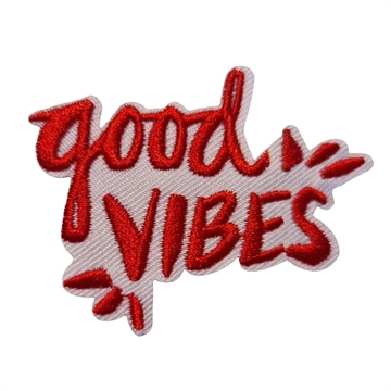 Strygemærke "Good vibes"  6x5 cm